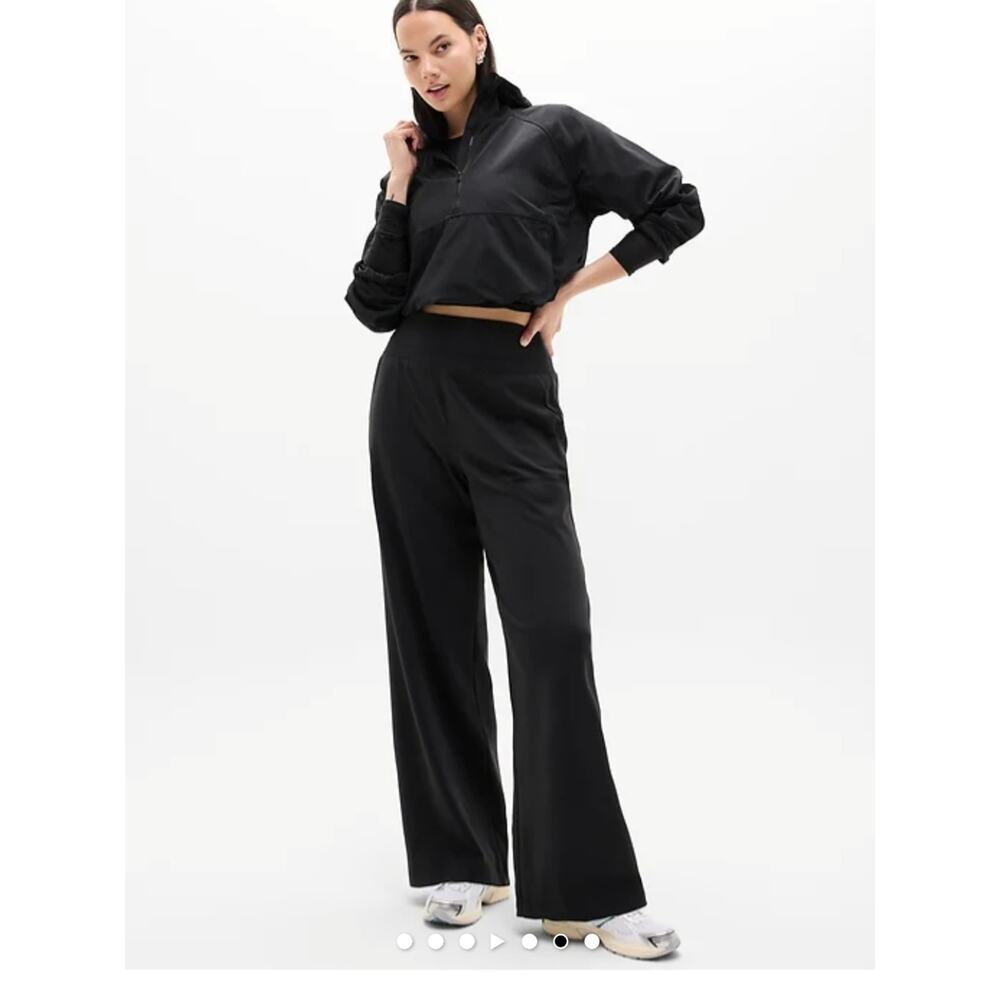 Athleta Venice High Rise Wide Leg Pants Black Stretch Womens Size Large - Picture 2 of 13